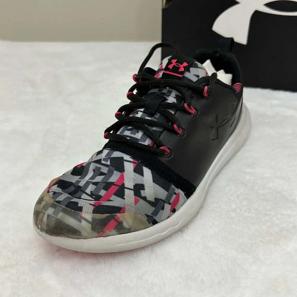 Kids Under Armour GGS Charged Black/Pink Running Shoes - Picture 7 of 13